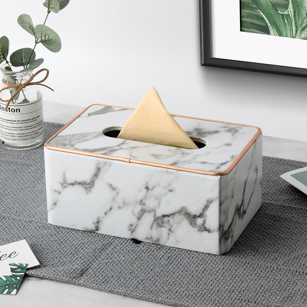 Crafted Marble Tissue Box Holder