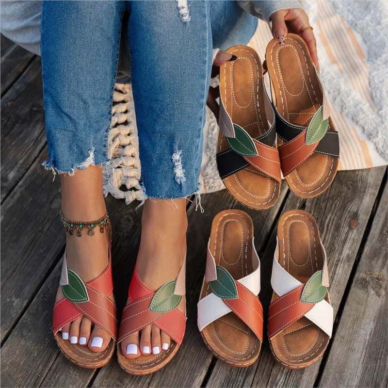 Parla Leaf Stitch Sandal