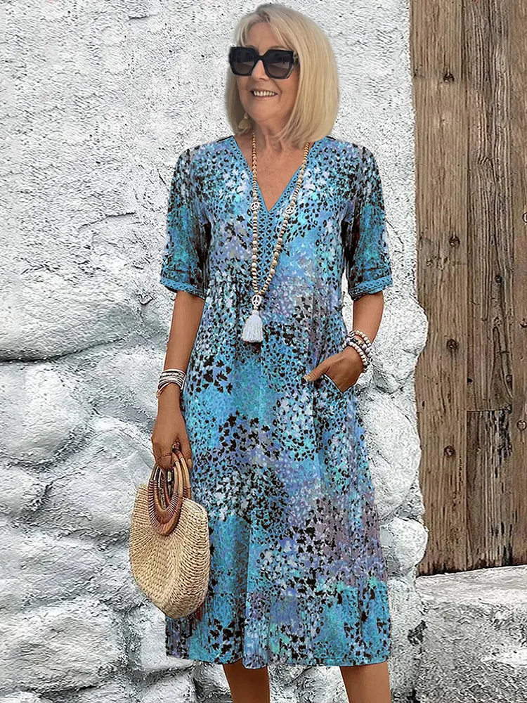 Women's Printed Midi Dress | Sienna