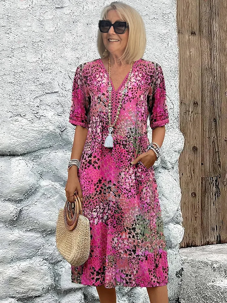 Women's Printed Midi Dress | Sienna