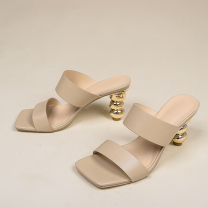 Golden Tranquility Stone Heels