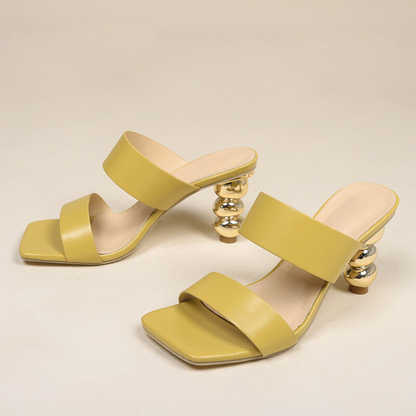 Golden Tranquility Stone Heels