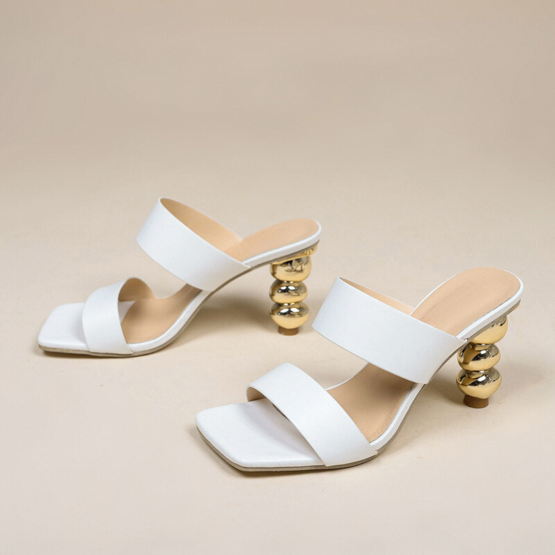 Golden Tranquility Stone Heels