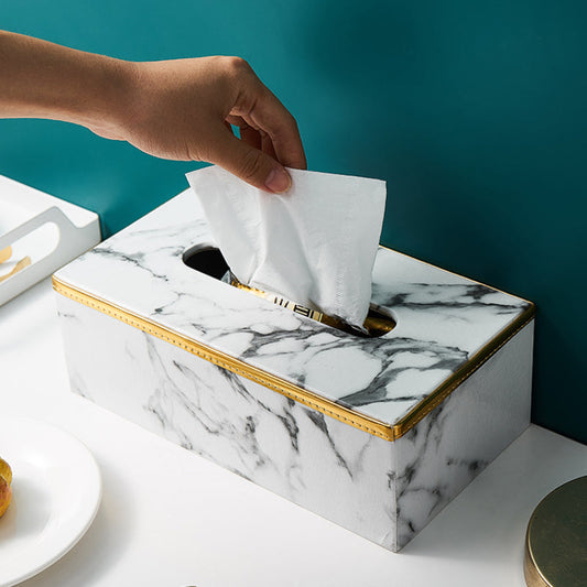 Crafted Marble Tissue Box Holder