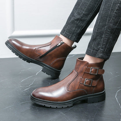 Rebel Leather Biker Boots