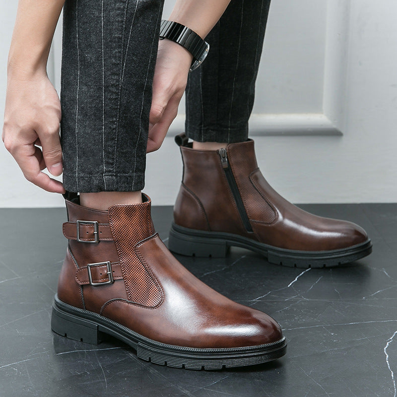 Rebel Leather Biker Boots