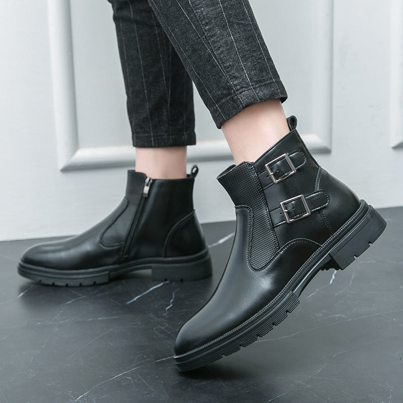 Rebel Leather Biker Boots