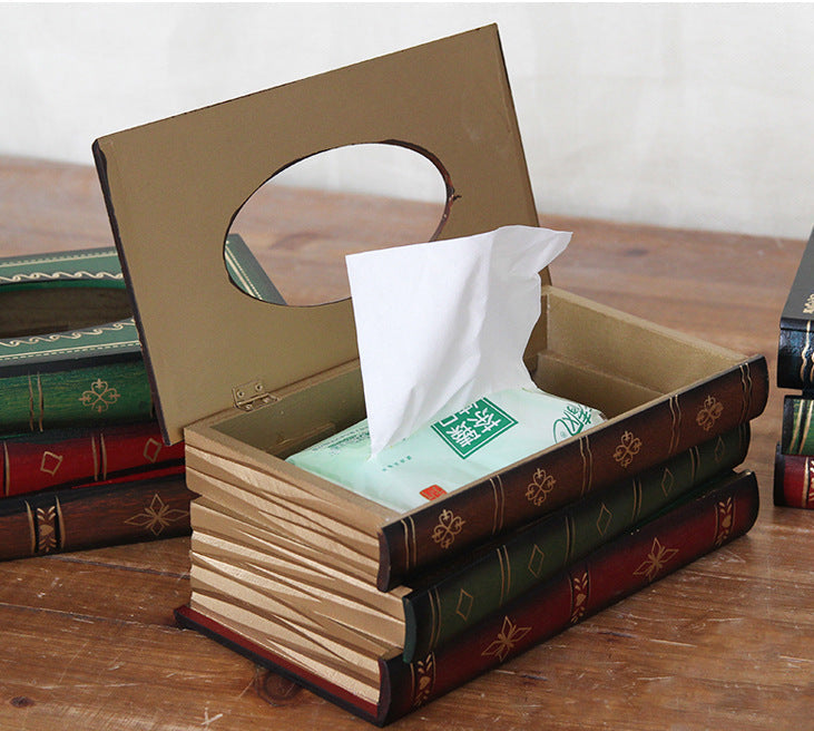 Antique Book Tissue Holder