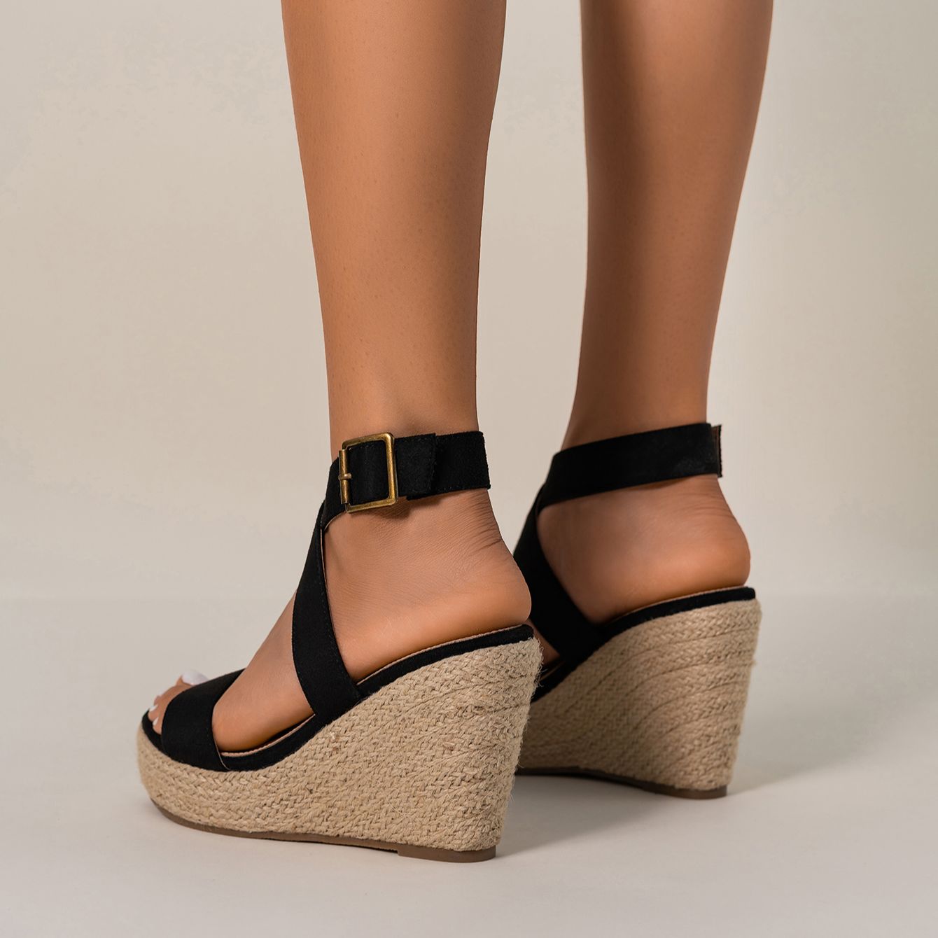 Carolina Canvas Wedge Sandals