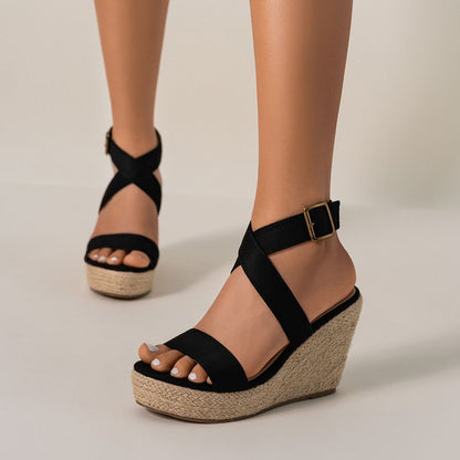 Carolina Canvas Wedge Sandals