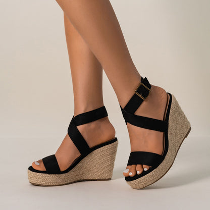 Carolina Canvas Wedge Sandals