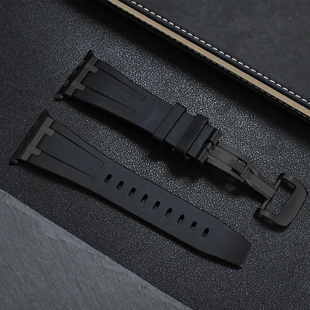 Obsidian Titanium Silicone Apple Watch Band