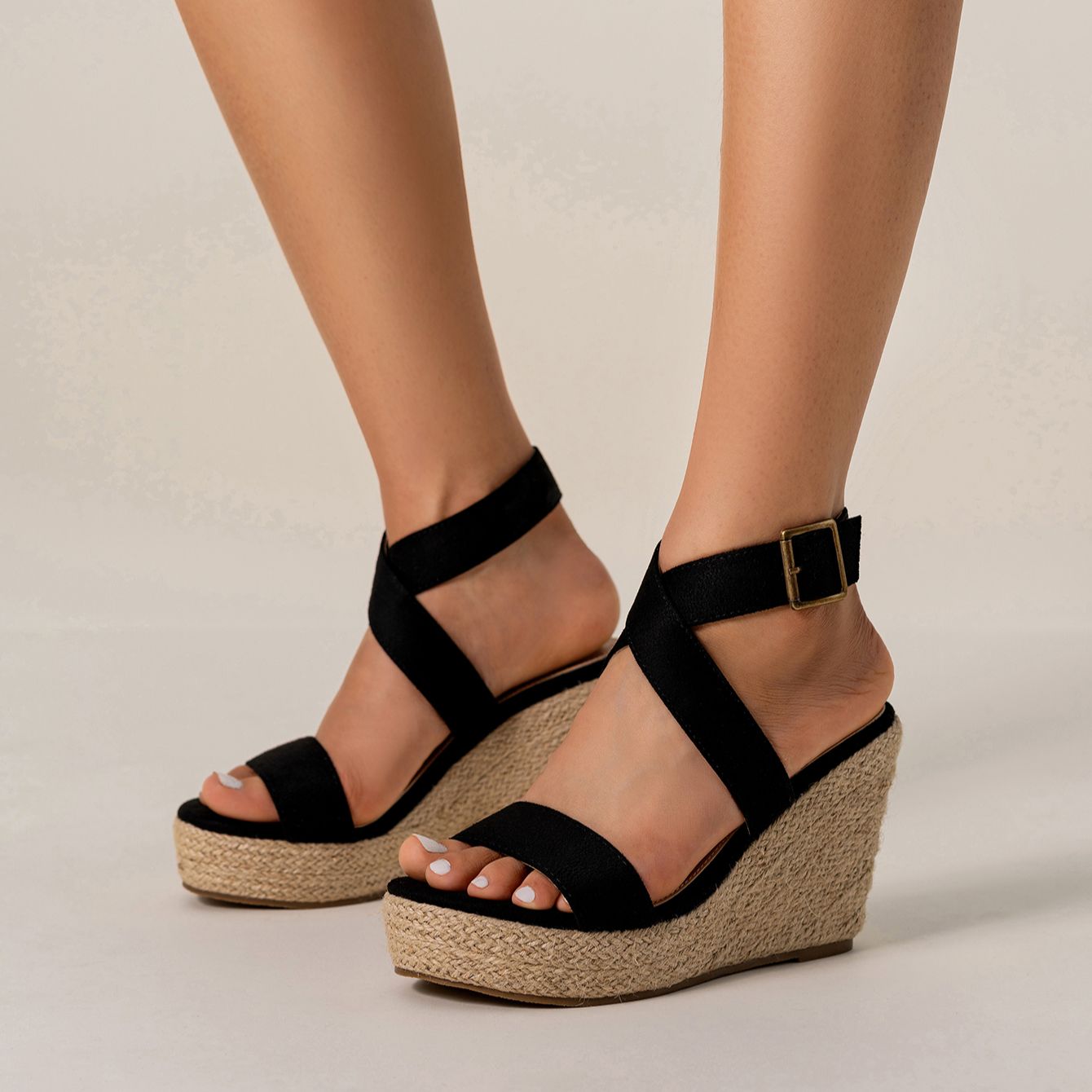 Carolina Canvas Wedge Sandals