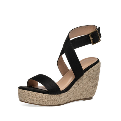 Carolina Canvas Wedge Sandals