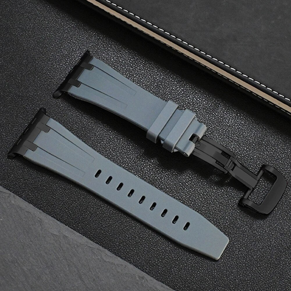 Obsidian Titanium Silicone Apple Watch Band