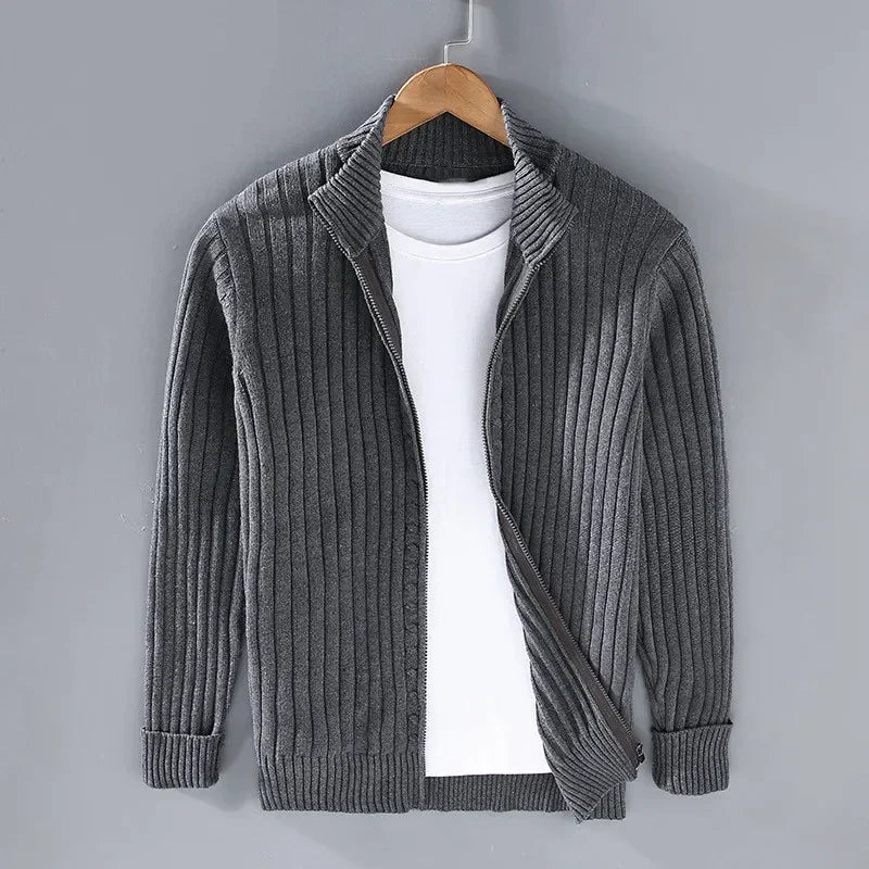 Damien Wool Blend Zip Cardigan