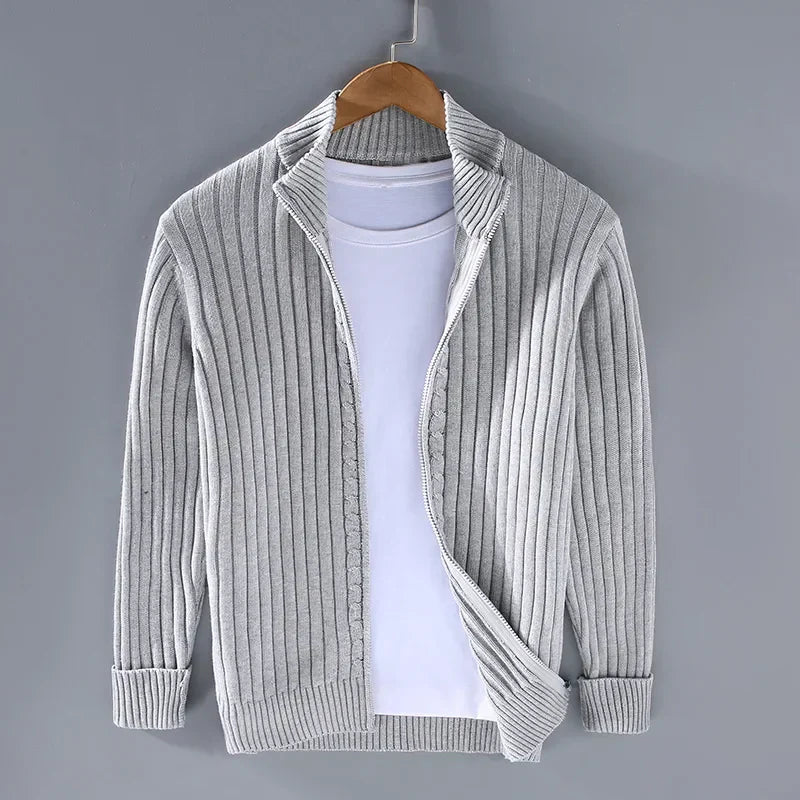 Damien Wool Blend Zip Cardigan